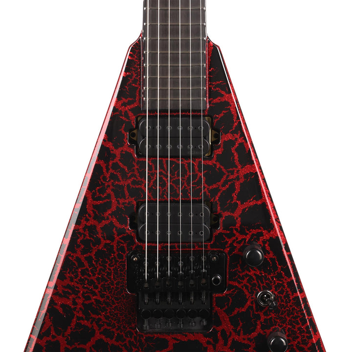 Jackson Custom Shop King V KV2H Black and Ferrari Red Crackle