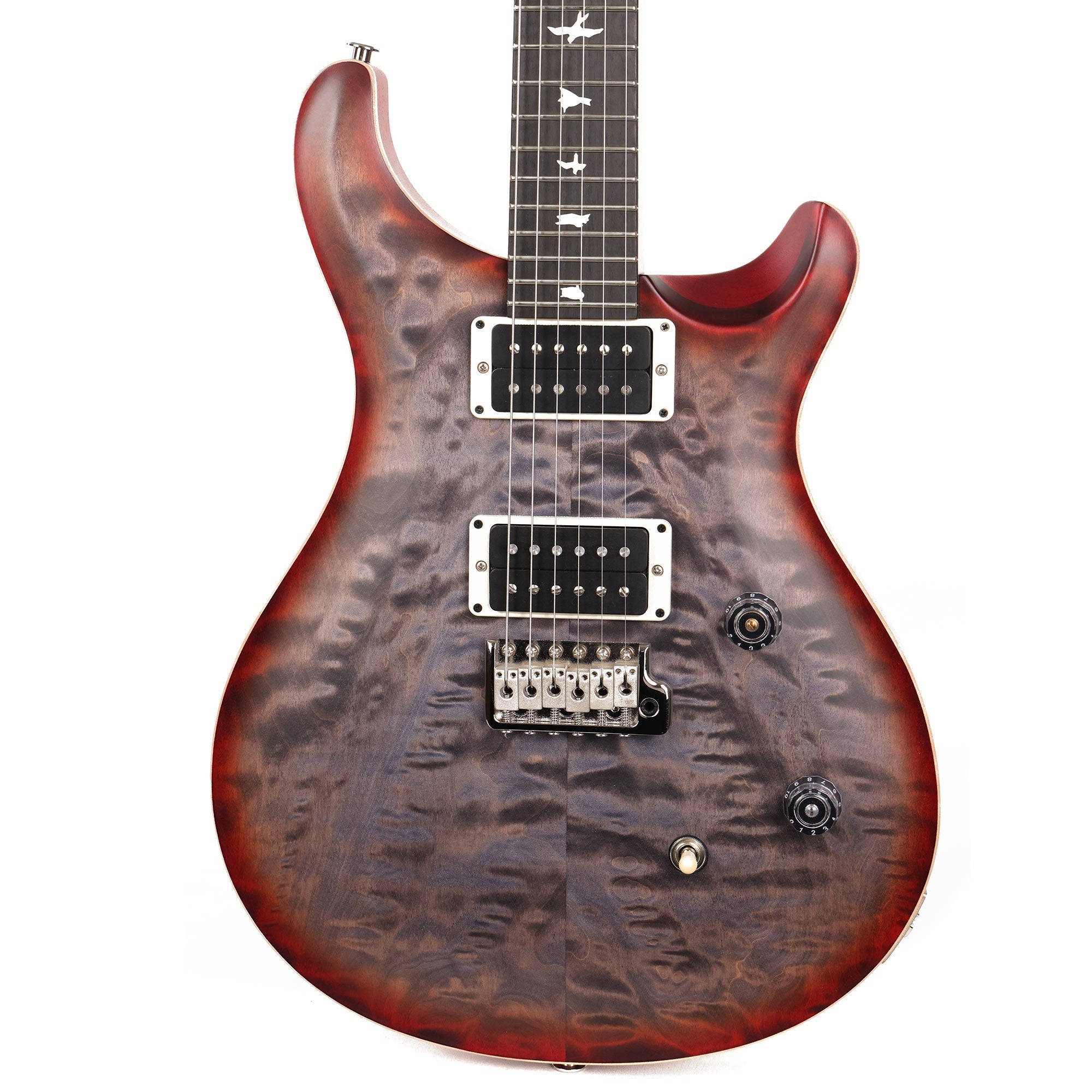 PRS Wood Library CE24 Satin Quilt Top Faded Grey Black Cherry 