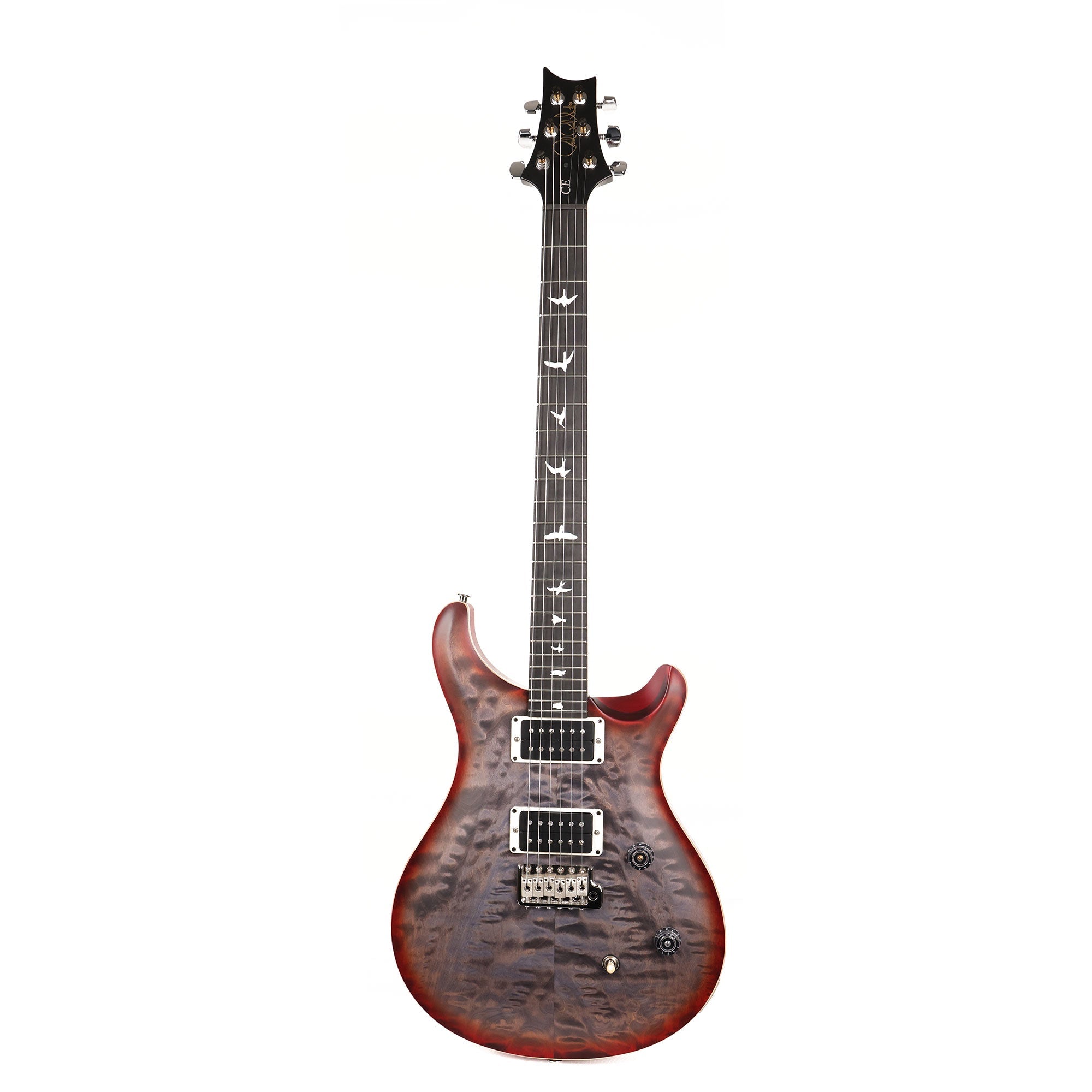 PRS Wood Library CE24 Satin Quilt Top Faded Grey Black Cherry 